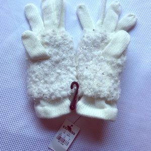 White gloves with fur accent by Express